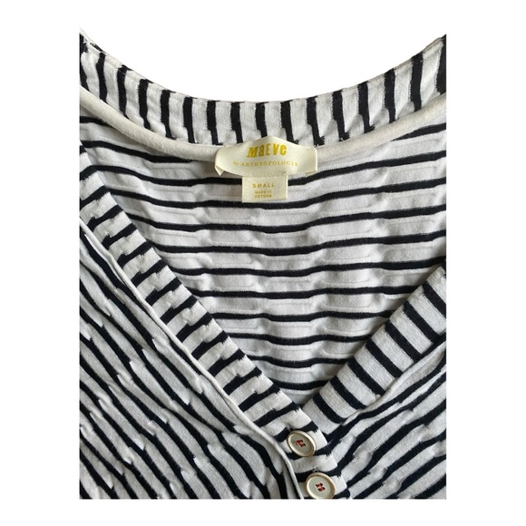 Anthropologie Paladino Maeve blue/ black and white midi stripped dress size S - Picture 11 of 13